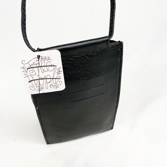 FREE PEOPLE Necklace ID Pouch Crossbody Black - Picture 2 of 4